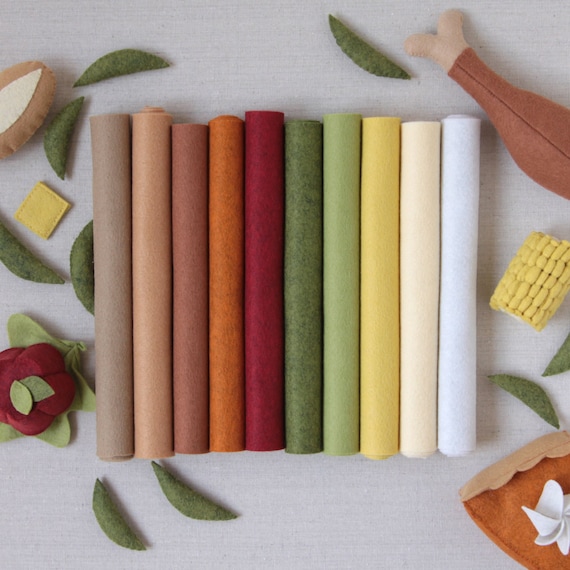 Wool Felt // Feast // Felt Sheets, Thanksgiving Garland Felt, Fall