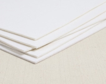Fieltro grueso // Bellwether White // Láminas de fieltro de lana merino de 3 mm, fabricación de bolsos, diseño de interiores, tela gruesa, fieltro denso, costura de fieltro