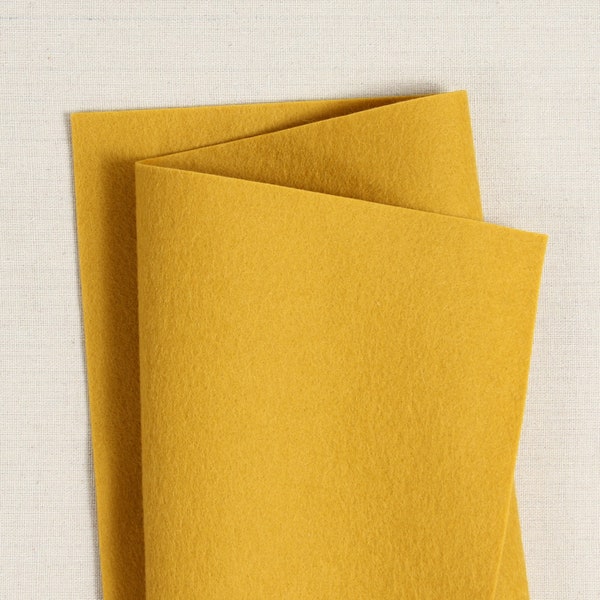 Saffron 100% Wool Felt // Pure Merino Wool Felt Sheets // Bellwether // Yellow Wool Felt Fabric, Felt Crafting, Felt Flower Projects