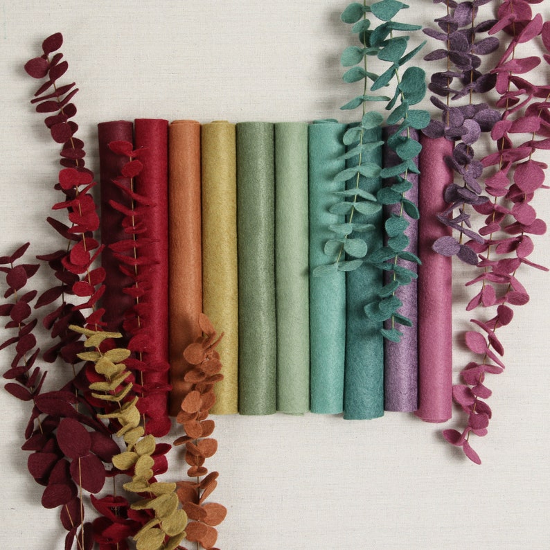 Wool Felt // Eucalyptus Palette // Wool Felt Sheets, Felt Flowers, Felt Garland, Felt Costumes, Felt Kid Crafts, Quiet Books, Felt Crowns image 4