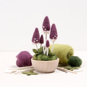 Needle Felting Kit // Pixie Parasol // Needle Felting Kit, Mushroom Craft, Mushroom DIY Craft Kit, Roving, Felting Kit, Benzie Design