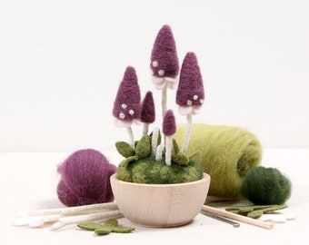 Needle Felting Kit // Pixie Parasol // Needle Felting Kit, Mushroom Craft, Mushroom DIY Craft Kit, Roving, Felting Kit, Benzie Design