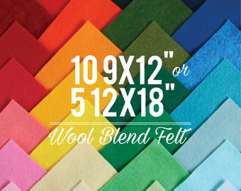 Wool Felt Sheets // Choose your own colors // 9x12 or 12x18 Felt Sheets, Wool Blend Felt, Felt Bows, Felt Supplier, Felt Shop, Felt Fabric