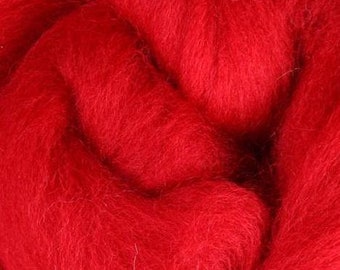 Wool Roving // Red Corriedale Roving // Wool Roving Sliver, Wet Felting, Needle Felting, Yarn Spinning, Fiber Weaving, Felted Animals