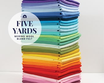 Five Yards of Benzie's Wool Blend Felt // Felt by the Yard, Wool Felt Yardage, Wool Felt Fabric, Wool by the Yard, DIY Felt Supply