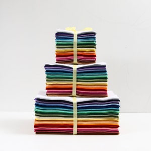Wool Blend Felt Collection // 4x6 // Charm Pack, Entire Felt Line, Rainbow Fabric, Wool Bundle, Sample Pack, Felt Sheets, Small Felt Sheets image 1