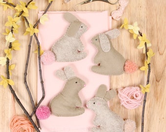 Felt-fetti Bunny, Die Cut Shapes // Felt-Fetti by Benzie // Wool Blend Felt, Hair Crafts, Garland Kit, Party, DIY Crafting