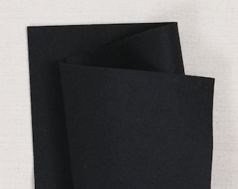 Black 100% Wool Felt // Pure Merino Wool Felt Sheets // Bellwether //  Black Wool Felt // Merino Wool Fabric, Doll Making, DIY Felt Projects