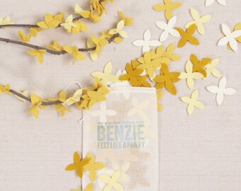 Felt-fetti Forsythia , die cut shapes // Felt-Fetti by Benzie // Wool Blend Felt, Hair Crafts, Garland Kit, Party, DIY Crafting