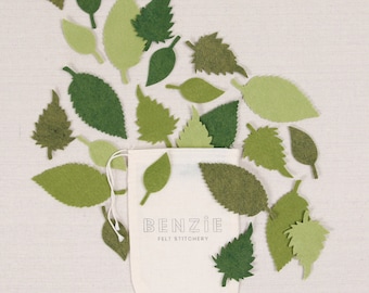 Felt-fetti Small Leaves, die cut shapes // Felt-Fetti by Benzie // Wool Blend Felt, Hair Crafts, Garland Kit, Party, DIY Crafting