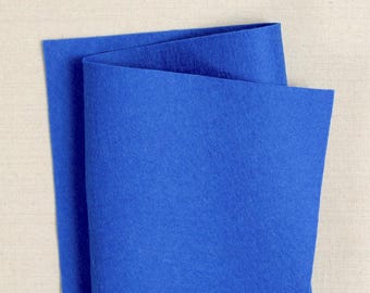 Feltro de lã 100% cobalto // Folhas de feltro de lã merino pura // Bellwether // Tecido de feltro de lã azul, artesanato em feltro, projetos de flores de feltro