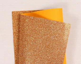 Glitter Felt // Pumpkin // Bellwether // 9x12" Glitter Felt Sheets, Felt Embellishments, Ornament Embroidery, Felt Stitching, Orange Glitter