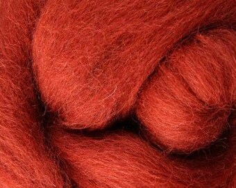 Wool Roving // Copper Corriedale Roving // Needle Felting and Wet Felting, Soft Sculpture, Wool Fibers, Weaving Projects, Orange Roving
