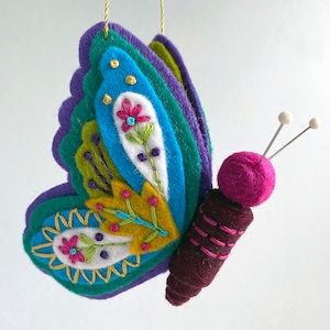 BFF Butterfly// Betz White // Choose Your Own Colors // 10 9x12" Sheets of Wool Felt // 5 skeins of Floss // Christmas Ornament Club