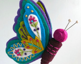 BFF Butterfly// Betz White // Choose Your Own Colors // 10 9x12" Sheets of Wool Felt // 5 skeins of Floss // Christmas Ornament Club