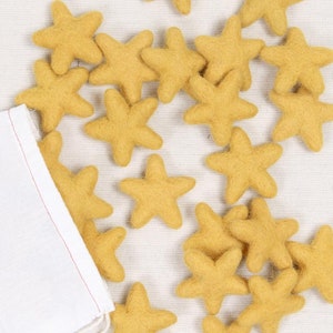 Felt Stars, Mustard Bundle // Felt Shapes // DIY Garland, Star Hair Accessory, Kids Crafts, Wool Star Beads, Fourth of July Decor