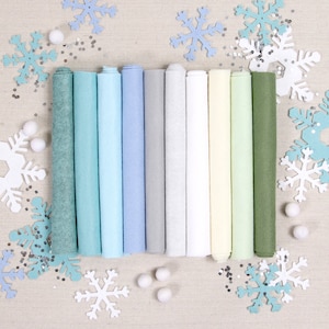 Wool Felt // First Frost // Wool Felt Sheets, Felt Garland, Winter Crafts, DIY Ornaments, Winter Felt Colors, Felt Shop, Snowflake Projects image 1