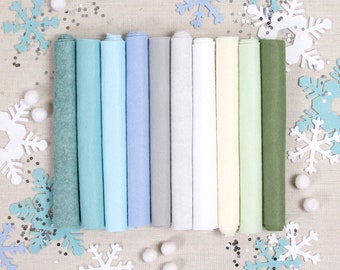 Wool Felt // First Frost // Wool Felt Sheets, Felt Garland, Winter Crafts, DIY Ornaments, Winter Felt Colors, Felt Shop, Snowflake Projects