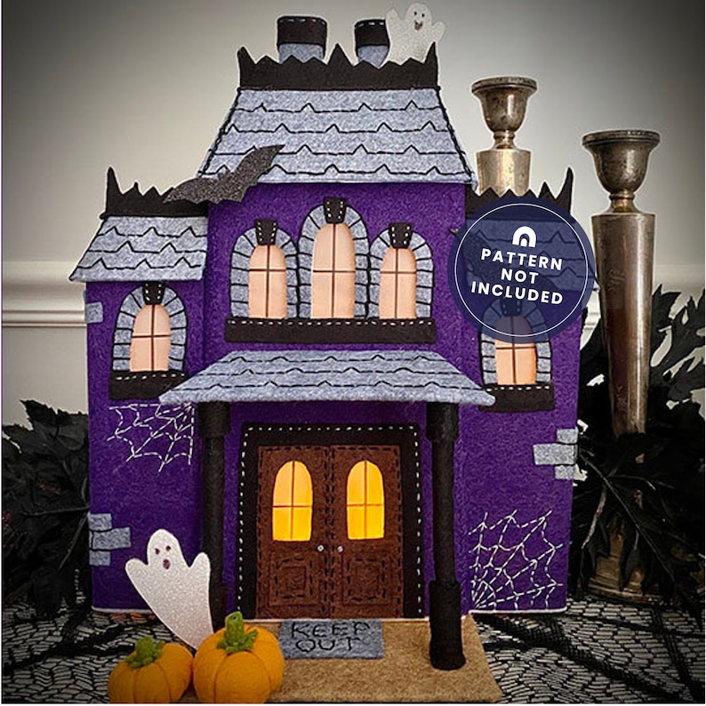 Spookyville // Betz White // Lil' Village // Felt Kit // Felt House, Wool Blend Felt, Haunted House, Felt, Halloween Decorations, Fall 