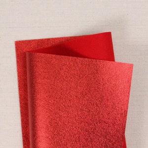 Metallic Felt // Red // Bellwether, 9x12&quot; Metallic Felt Sheets, Glitter Felt, DIY Felt Banner, Benzie Felt, Hair Accessories, Metallic Red