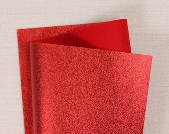 Metallic Felt // Red // Bellwether, 9x12" Metallic Felt Sheets, Glitter Felt, DIY Felt Banner, Benzie Felt, Hair Accessories, Metallic Red