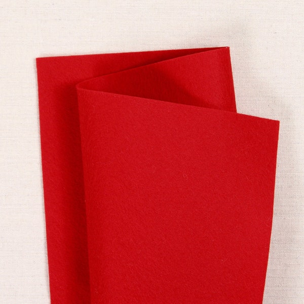 Cherry Red 100% Wool Felt // Pure Merino Wool Felt Sheets // Bellwether //  Red Wool Felt Doll Making, Red Felt Sheets, Felt Projects