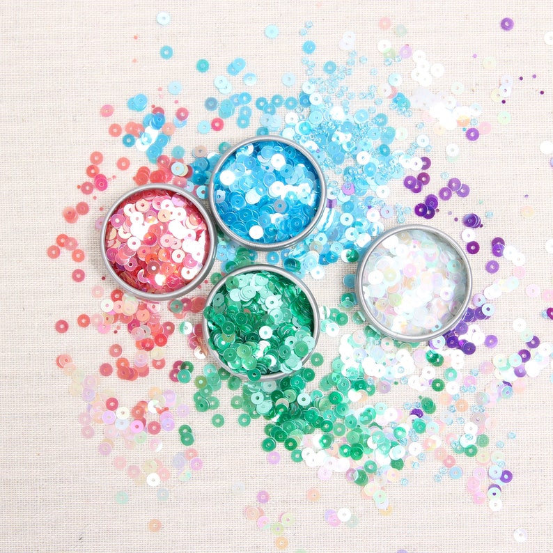 Sequins & Beads // Moonstone Sequins Rainbow Seed Beads 4mm Etsy