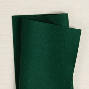 Sherwood Green 100% Wool Felt // Pure Merino Wool Felt Sheets // Bellwether // Green Wool Felt Fabric, Felt Crafting, Felt Flower Projects