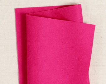 Cerise Pink 100% Wool Felt // Pure Merino Wool Felt Sheets // Bellwether // Pink Wool Felt Fabric, Felt Crafting, Felt Flower Projects