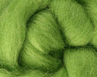 Wool Roving // Chartreuse Corriedale Roving // Bright Green Wool Roving Sliver, Needle Felting, Felted Animals, Wet Felting, Yarn Spinning