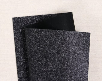 Glitter Felt // Black // 9x12" Glitter Felt Sheets, Felt Flowers, Felt Embellishments, Glitter Accents, Quiet Books, Felt Crafts & Projects