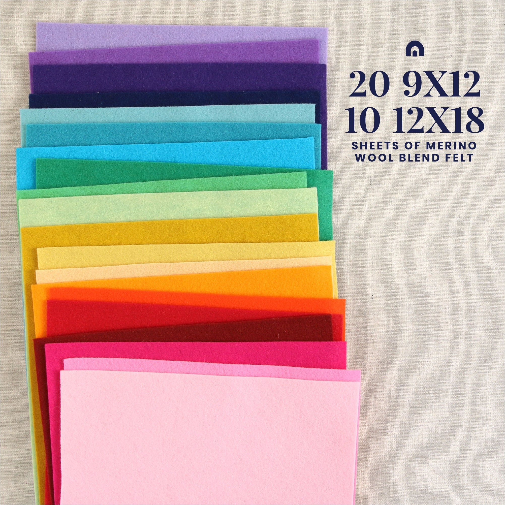 Choose 1-8 Sheets 24 X 24 In. Wool Blend Felt Squares Your Choice of Colors  