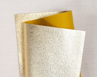 Metallic Felt // Gold // Bellwether, 9x12&quot; Metallic Felt Sheets, Gold Accent, Merino Wool Felt Fabric, Shiny Felt, Felt Flowers, Hair Crafts