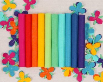 Wool Felt // Bright Side // DIY Garland, Merino Wool Felt Sheets, Rainbow Crafts, Bright Felt Assortment, Trolls Inspired Felt Collection