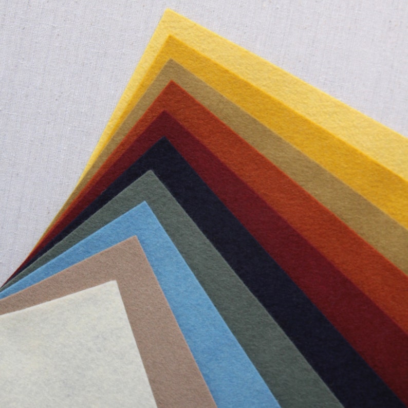 Wool Blend Felt Collection // 4x6 // Charm Pack, Entire Felt Line, Rainbow Fabric, Wool Bundle, Sample Pack, Felt Sheets, Small Felt Sheets image 8