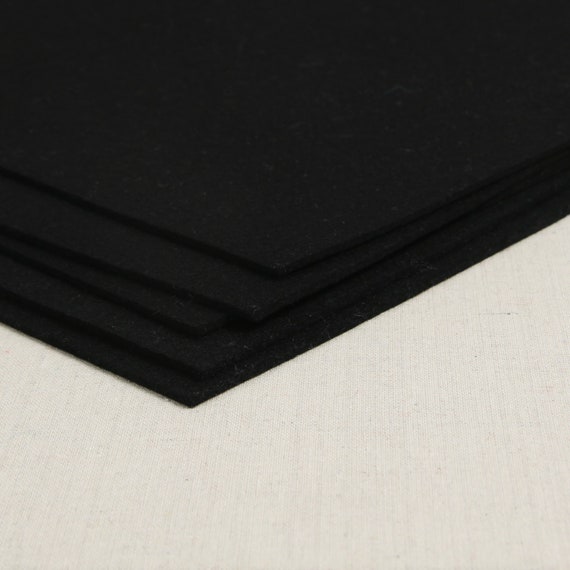 Thick Felt // Bellwether Black // 3mm Merino Wool Felt Sheets, Bag Making,  Interior Design, Thick Fabric, Dense Felt, Felt Stitching 