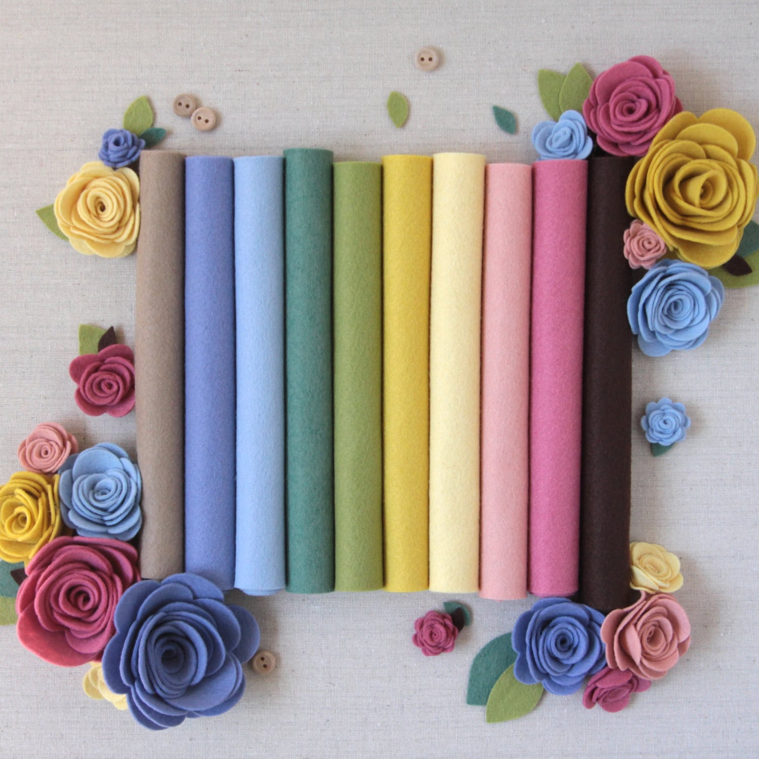 Wool Felt // Secret Garden //merino Felt, Felt Assortment, Felt Flowers ...