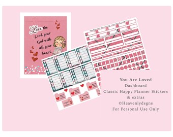 You Are Loved Planner Stickers & Dashboard