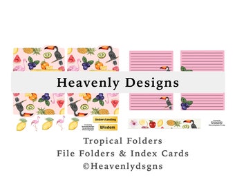 Tropical File Folders and Index Cards