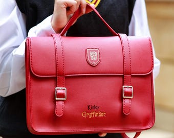 Custom PU Leather Magic Academy Backpack, Personalized PU Leather Bag, Tote Bag, School Backpack, Birthday Gift, Harry Fans Gift