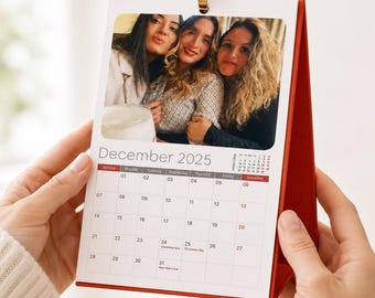 Calendário de mesa personalizado com fotos para 2027, calendário de mesa familiar com 13 fotos.
