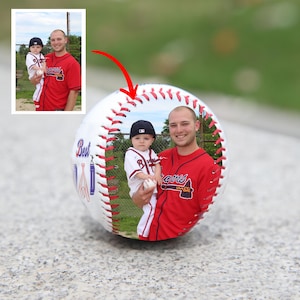 Custom Photo Baseball for Dad, Personalized Text Keepsake, Father's Day Gift, Team Coach Gift, Gift for Grandpa