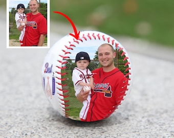 Spersonalizowana piłka baseballowa ze zdjęciem dla taty, spersonalizowana pamiątka z tekstem, prezent na Dzień Ojca, prezent dla trenera drużyny, prezent dla dziadka