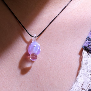 Glass Mushroom Pendant Necklace, Magical Mushroom Jewelry, Hand Blown Art Lampwork Glass Pendant Necklace ,Unique Gift for mushroom lover