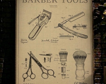 Diseño de barbería vintage: Herramientas y silla de barbero