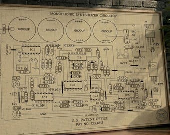Vintage Synthesizer Circuit Patent Print | Electronic Music Blueprint Art (Digital Download)