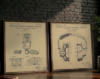 POSTER | Vintage Microphone Headphones Patent Prints, Blueprint Music Studio Wall Art (Digital Download)