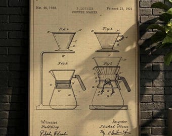 POSTER | Retro Coffee Blueprint Poster: Vintage Cafe Art (Digital Download)