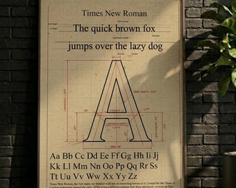 PÓSTER / Arte de pared, Póster con diseño de fuente Times New Roman, Arte de pared tipográfico, Decoración de oficina (Descarga digital)