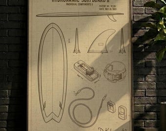 POSTER | Retro Surfboard Parts Poster – Digital Download, Vintage Surf Wall Art, Beach House Decor